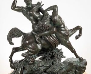 Antoine-Louis Barye. Lutte de Thésée contre le centaure Biénor, 1850. Bronze- Musée Crozatier, Le Puy-en-Velay